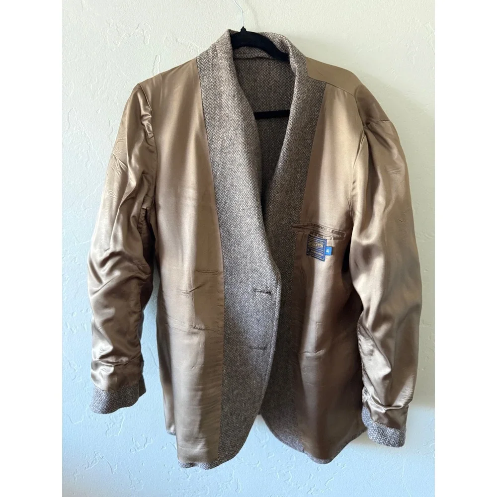 Vintage‎ Pendleton Brown Tweed Wool Blazer Sport Coat Size 46